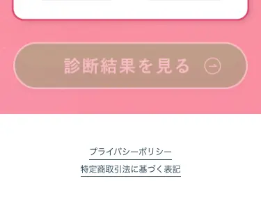 広告ページの最下部にプライバシーポリシーと特定商取引法に基づく表記のリンクが記載