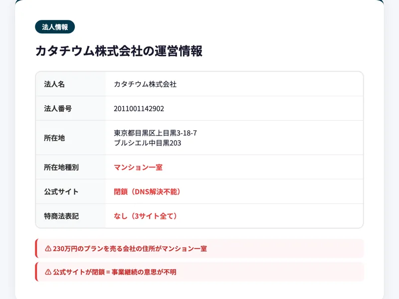 法人番号検索結果