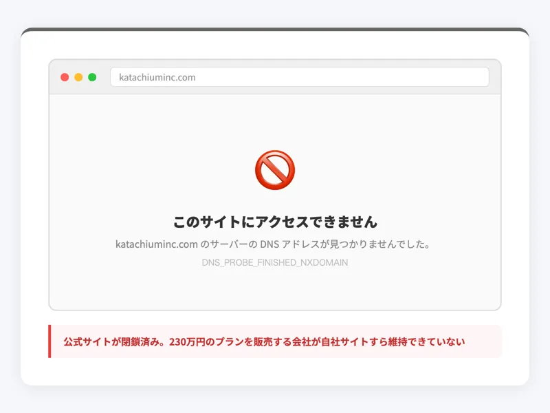 公式サイトのアクセスエラー画面