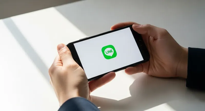 スマートフォンにLINEのアイコンが表示されている画面