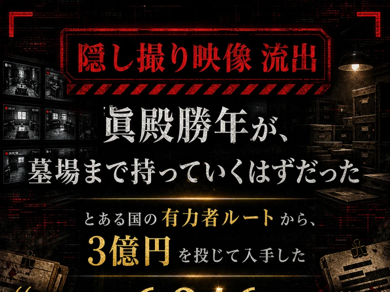 眞殿勝年のLegacy広告サイト。「3億円の禁断システム完全公開」と大きく記載されている