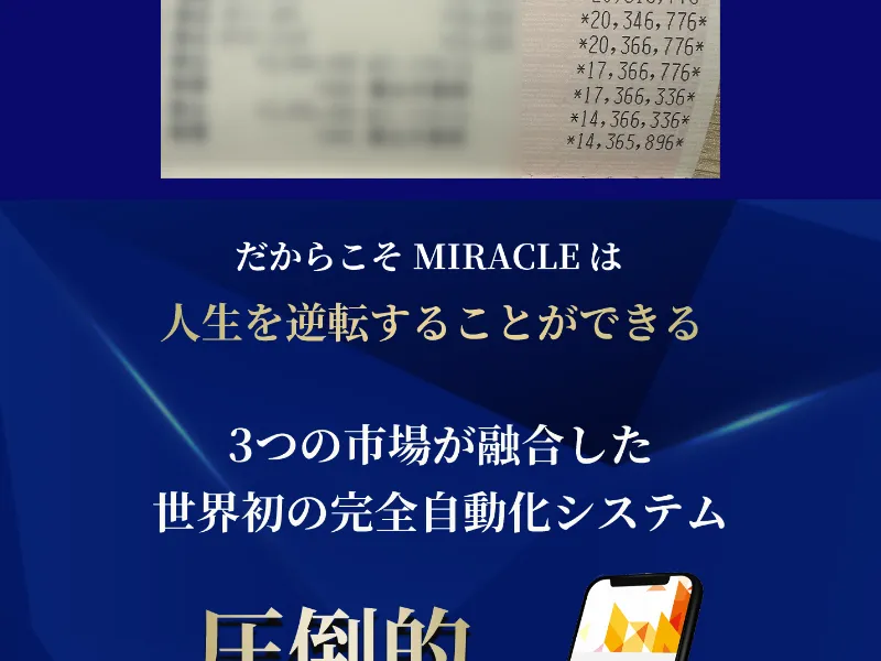 MIRACLEの広告ページの最後の部分