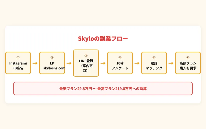 Skyloの副業フロー全体を示した図解