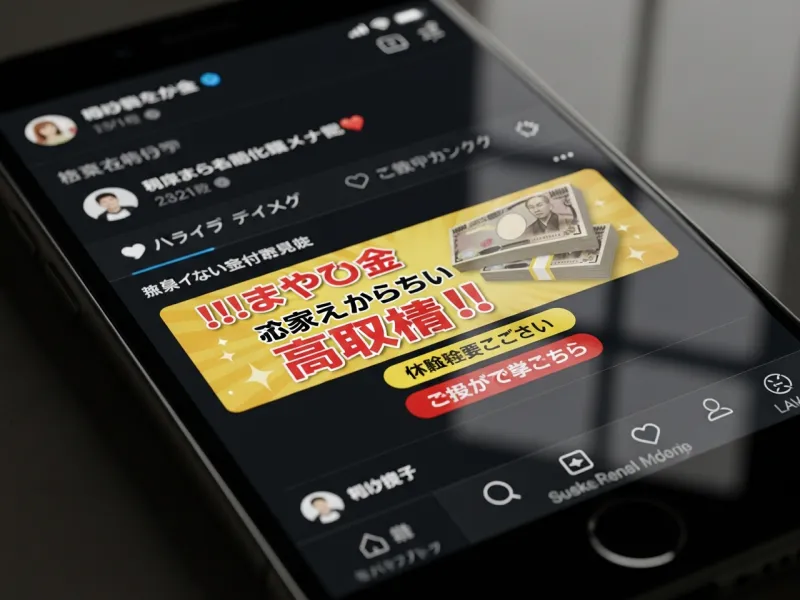 SNS広告で表示される株式会社サンの副業の広告画面
