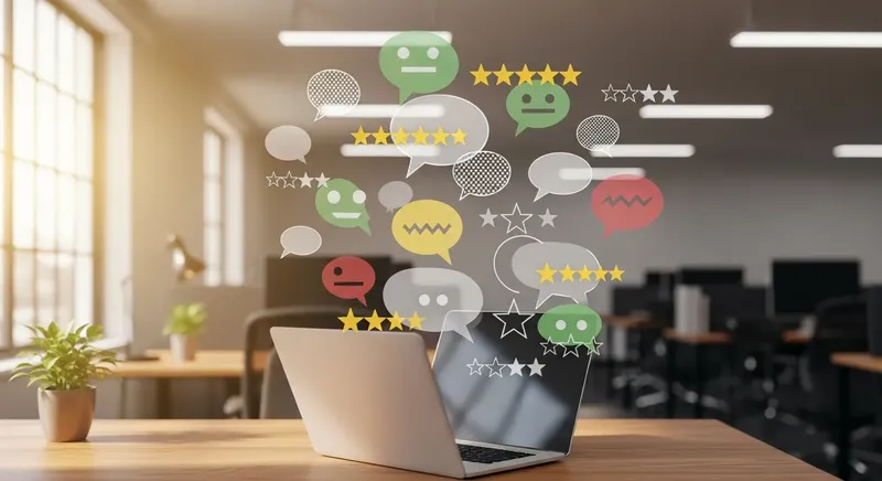 ネット上の口コミや評判を調査しているイメージ